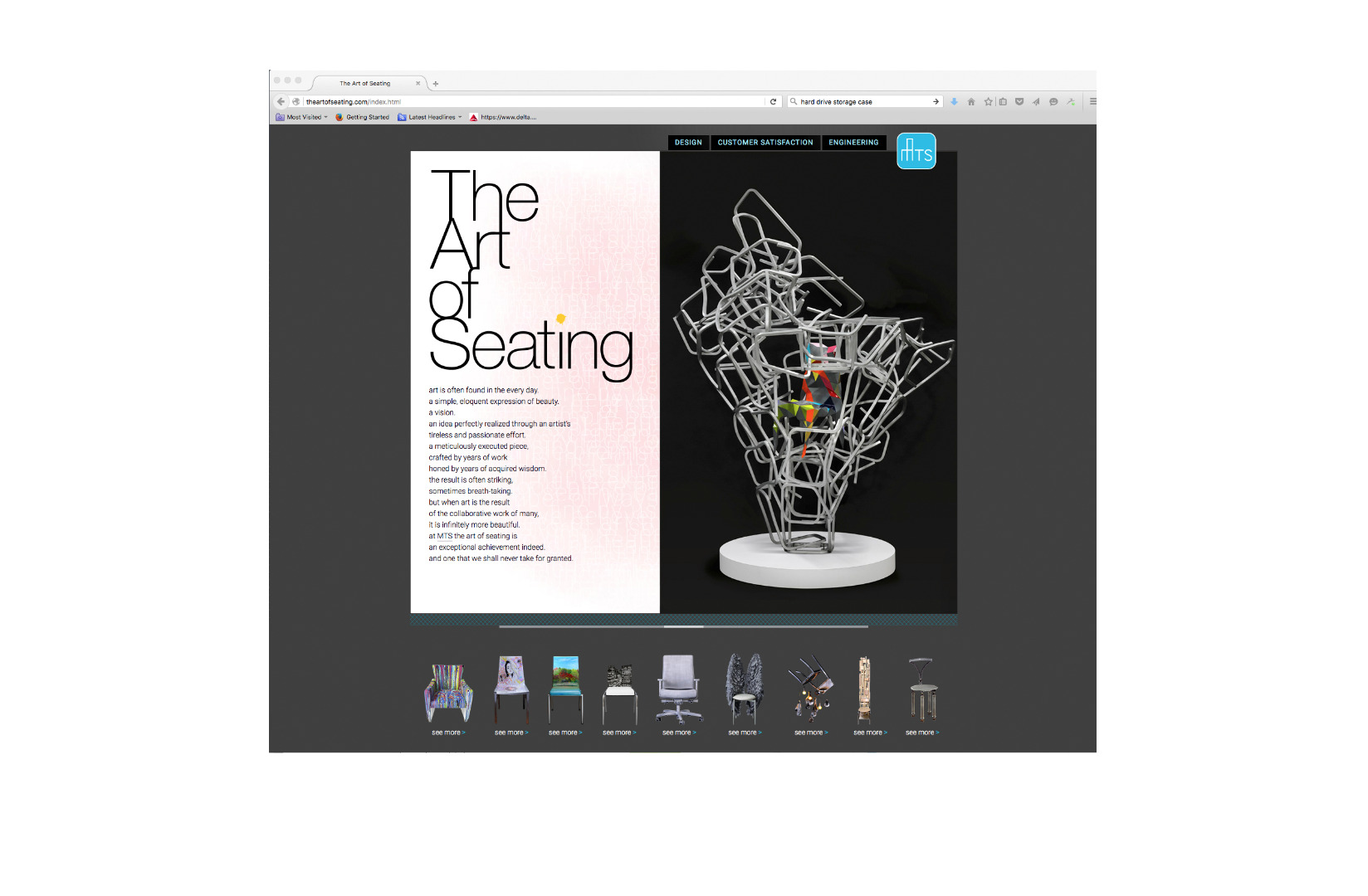 The Art of Seating Website (Click below to view)